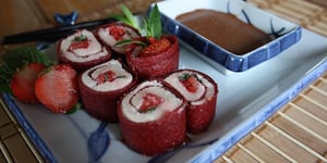 Photo de la Recette: Sushis Dessert à la Fraise