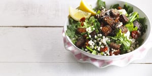 Photo de la Recette: TABOULÉ D'ORGE AUX TOMATES CONFITES ET AU TOFU GRILLÉ