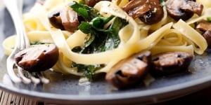 Photo de la Recette: Tagliatelles aux Épinards et aux Champignons