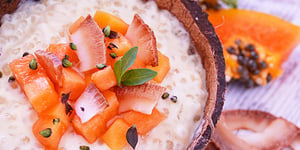 Photo de la Recette: TAPIOCA AU LAIT DE COCO ET PAPAYE