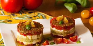 Photo de la Recette: Tartare de Tomates et Mozzarella en Mille-Feuille