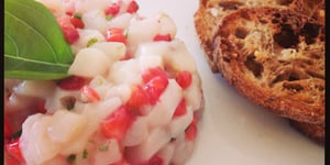 Photo de la Recette: Tartare de Pétoncles aux Fraises du Québec