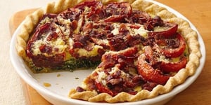 Photo de la Recette: Tarte au Bacon aux Épinards et aux Tomates Rôties au Vinaigre Balsamique