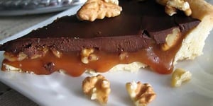 Tarte au Chocolat, au Caramel et aux Noix de Grenoble