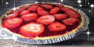 Tarte Biscuits Graham avec Gelée de Fraises et Pouding au Chocolat