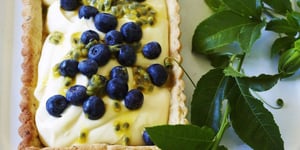 Photo de la Recette: Tarte Citron-passion aux Myrtilles