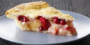 Photo de la Recette: TARTE SANS FARINE AUX POIRES ET AUX CANNEBERGES