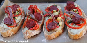 Photo de la Recette: TARTINES À L'ESPAGNOLE