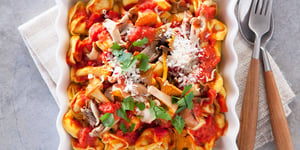 Photo de la Recette: Tortellinis au Fromage avec Champignons et Parmesan