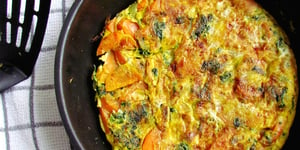 Photo de la Recette: Tortilla aux Patates Douces et Épinards