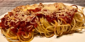 Tortillas au Poulet, Spaghetti, Sauce et Fromage