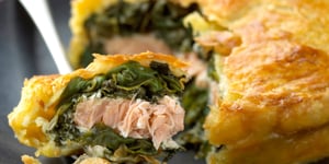 Photo de la Recette: Tourte au Saumon et aux Épinards