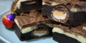 Photo de la Recette: Un brownie avec des oeufs fondants Cadbury!