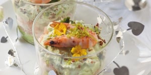 Verrines Avocats Crevettes et Fromage Frais