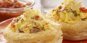 Photo de la Recette: Vol au vent aux Oeufs Brouillés Méxicali