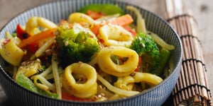 Wok de Calamars Congelés, aux Légumes