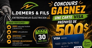 Concours Gagnez une carte-cadeau Visa prépayée de 500$! Concours Gagnez une carte-cadeau Visa prépayée de 500$!
