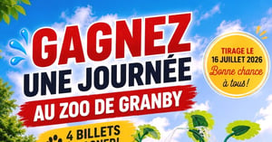 Concours Gagnez quatre billets pour le zoo de Granby et Amazoo! Concours Gagnez quatre billets pour le zoo de Granby et Amazoo!