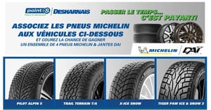 Concours Gagnez un ensemble de 4 pneus de marque Michelin!
