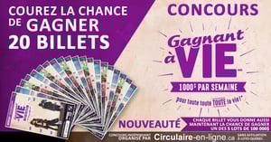 Gagnez 20 Billets: Gagnant à VIE