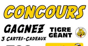 Concours Tigre Géant 3 Cartes-Cadeaux de 500$ à GAGNER Chaque mois Concours Tigre Géant