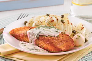 Saumon à la Crème D'aneth et Concombre