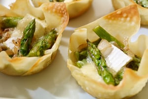 Tartelettes Wonton aux Asperges et au Brie