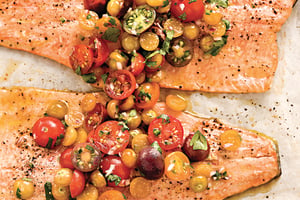 Filets de Truite et Salsa aux Tomates et aux Cerises de Terre