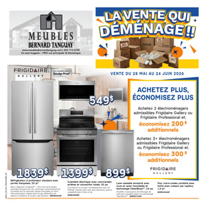 Image de la Promotion Circulaire Meubles Bernard Tanguay - La vente qui déménage !!