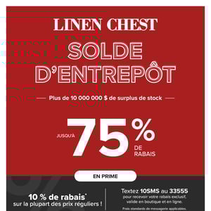 Image de la Promotion Circulaire Linen Chest - Solde d'Entrepôt à Gatineau