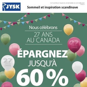 Image de la Promotion Circulaire Jysk à Québec
