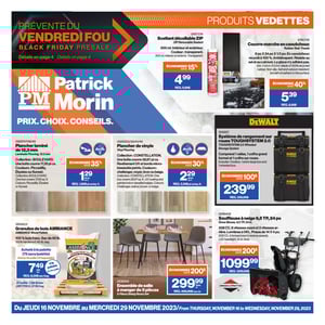 Image de la Promotion Circulaire Patrick Morin - Prévente du Vendredi Fou