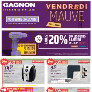 Image de la Promotion Vendredi Fou : Les Rabais du VENDREDI MAUVE sont arrivés