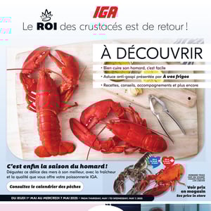 Image de la Promotion Circulaire IGA - Homard à Trois-Rivières