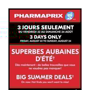 Image de la Promotion Circulaire Pharmaprix - Superbes Aubaines 3 Jours Seulement