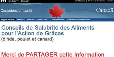 Conseils Salubrité Aliments Action de Grâces
