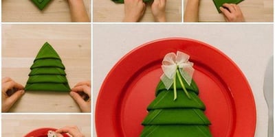 Plier une Serviette de Table en Sapin de Noël