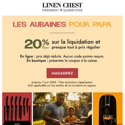 Image de la Promotion Aubaines fête des Pères en cours