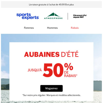 Image de la Promotion Jusqu’à 50% de rabais sur vos essentiels d’été