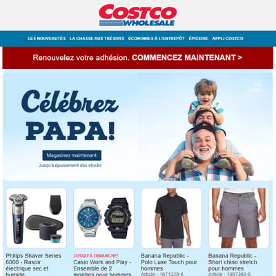 Image de la Promotion Costco : Idées cadeaux, Célébrez Papa !