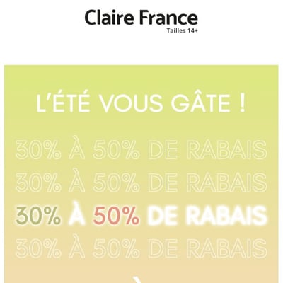 Image de la Promotion L'Été vous gâte : 30% à 50% sur TOUT !