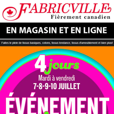 Image de la Promotion Ne manquez pas les journées Tissus GRATUITS!