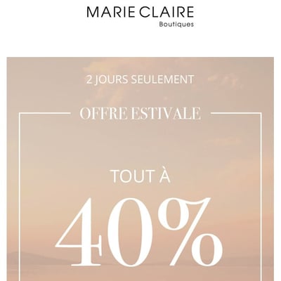 Image de la Promotion Offre estivale : TOUT à 40% de rabais