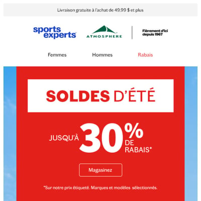 Image de la Promotion Soldes d'été : jusqu'à 30% de rabais