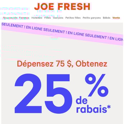 Image de la Promotion En Ligne Seulement: Magasinez et Économisez!