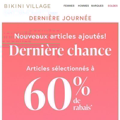 Image de la Promotion Dernière Journée! Obtenez 60% de Rabais sur les Styles Sélectionnés