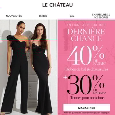 Image de la Promotion Termine CE SOIR - 30-40 % Tenues de Bal et Occasions Spéciales