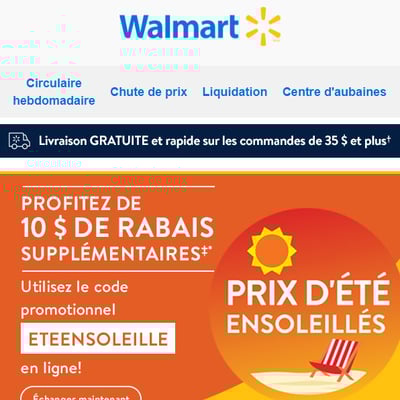 Image de la Promotion Profitez de 10 $ de Rabais Supplémentaires sur vos Essentiels d'Été