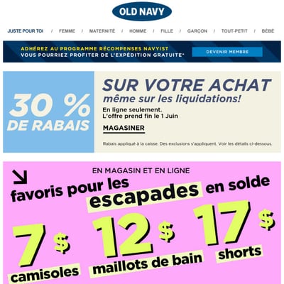 Image de la Promotion L’Été en GRAND! Grâce à des Aubaines à partir de 7 $, 12 $ et 17 $