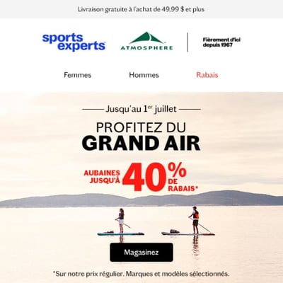 Image de la Promotion AUBAINES jusqu'à 40% de rabais